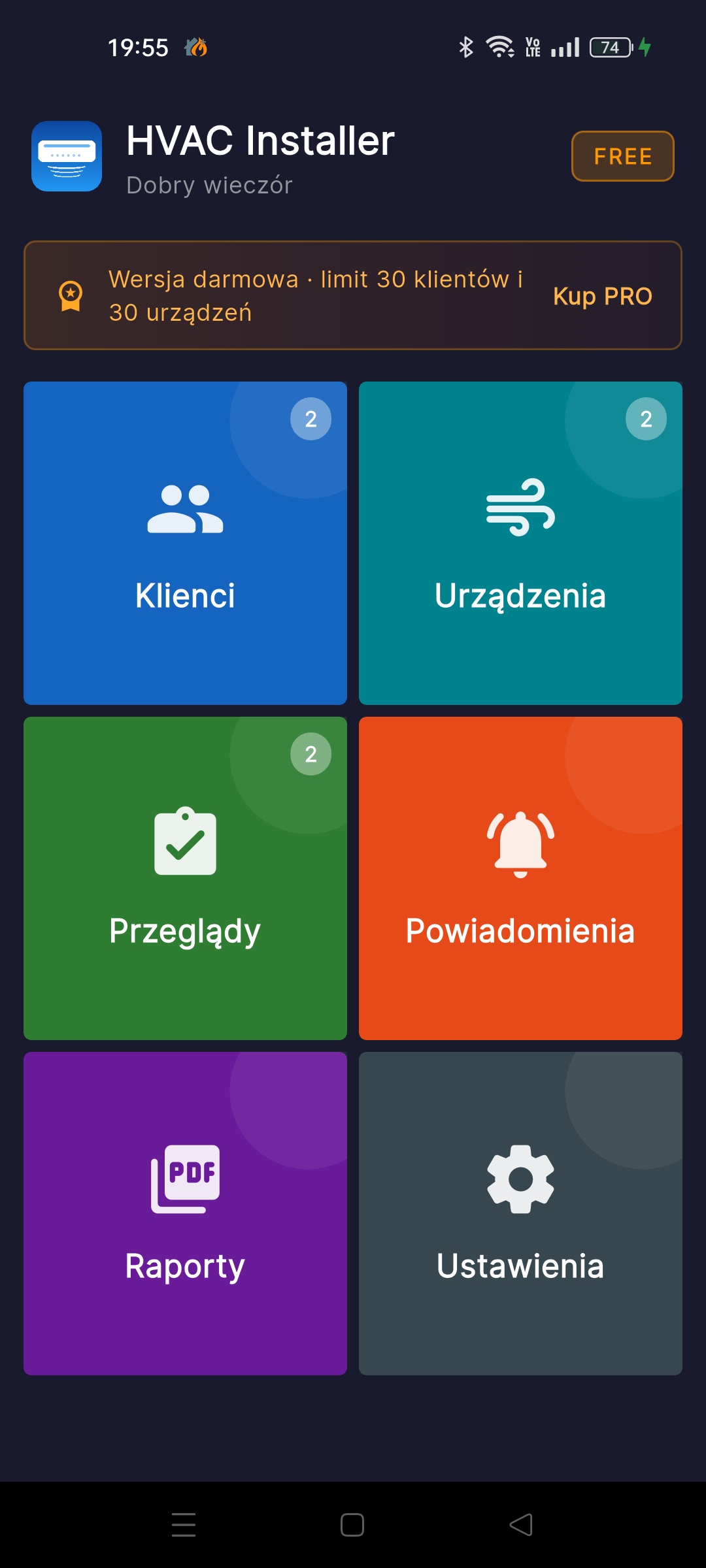 HVAC Installer - Lista klientów