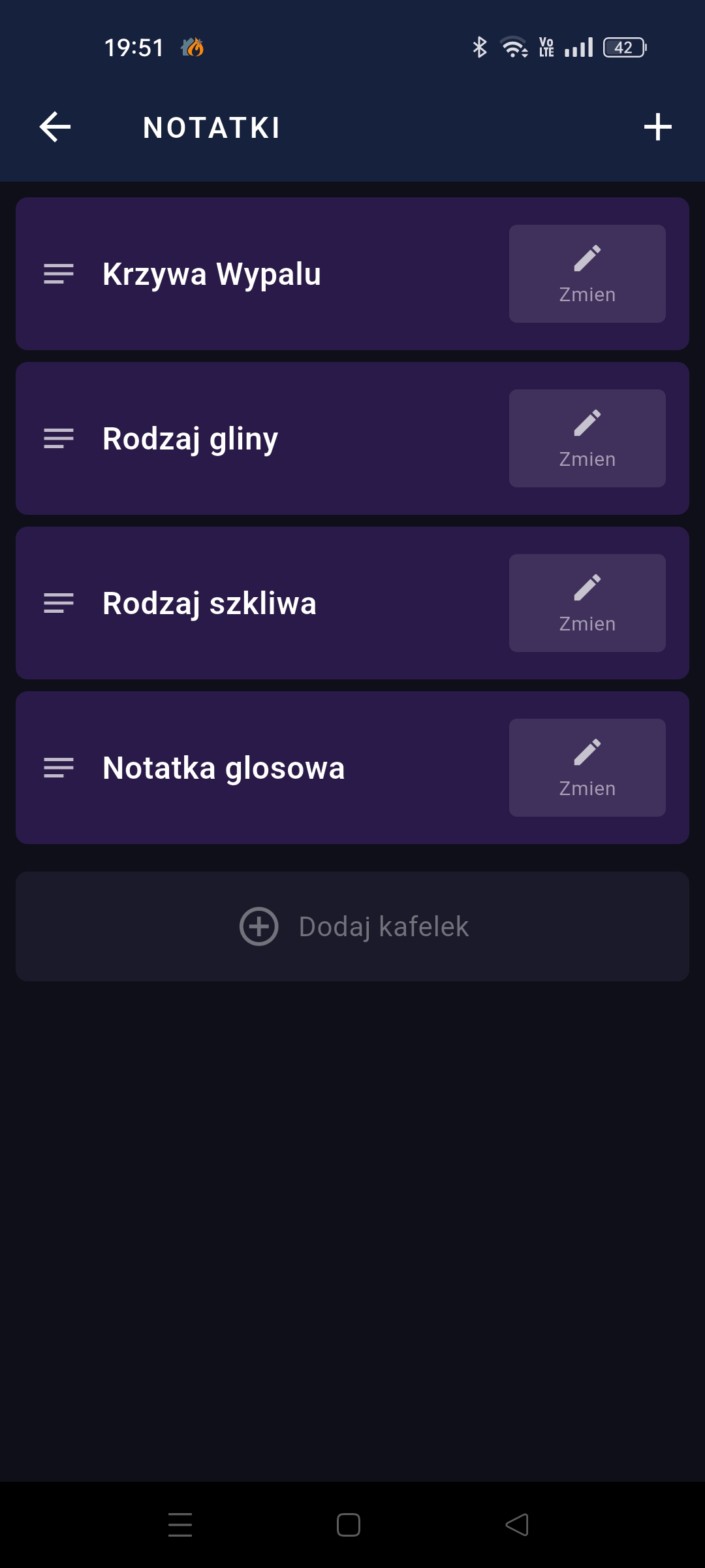 KilnStatistics - Lista wypałów